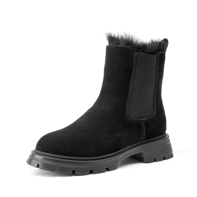 Alberti Women's Suede Leather Chelsea Black Boots Ultra Seller Shoes