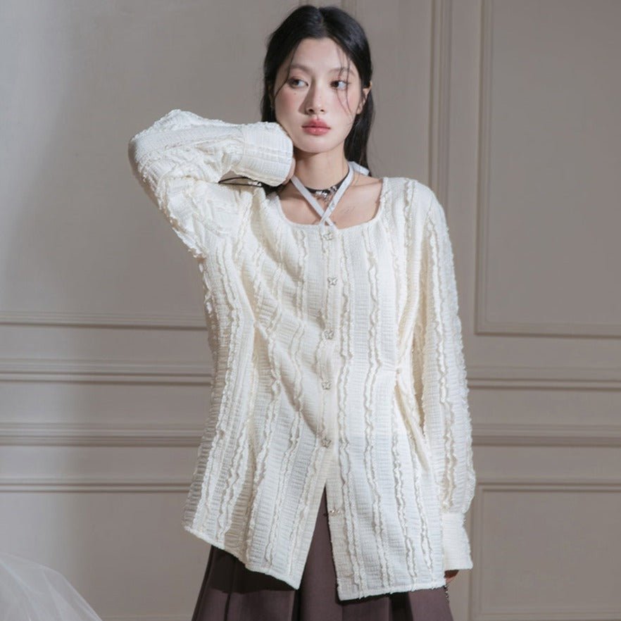 Ethereal Fringe Cardigan Shirt sneakershuborg