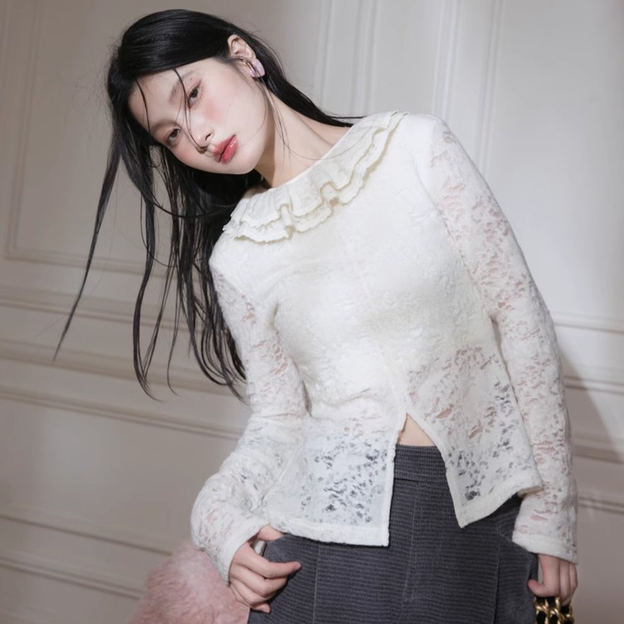 Lace Frost Ruffle Top sneakershuborg