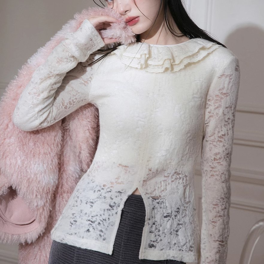 Lace Frost Ruffle Top sneakershuborg